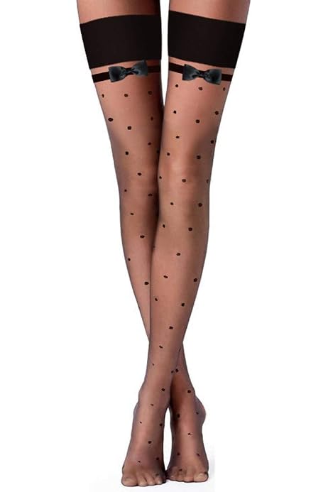 Women's Black Polka Dot Thigh Highs 