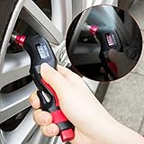 Morpilot エアゲージ タイヤゲージ デジタル 最大1000kPa測定 高精度 自動車 バイク タイヤ測定 Led ハンマー シートベルトカッター ノズル機能 アルミニウム合金 電池付き