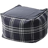 山善(YAMAZEN) ビーズクッション クッション 55cm チェック柄 グレー BS30-5540RC(GY)