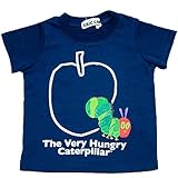 2017年 夏物 はらぺこあおむし 天竺 りんご柄 半袖Ｔシャツ THE WORLD OF ERIC CARLE ネイビー◇95cm