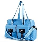 マザーズバッグ 大容量 おしゃれ 便利 赤ちゃん かわいい 斜め掛け ライトブルー【Rush.Cオリジナルハンカチセット】155