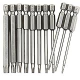 Wolfride トルクス75mmロングドライバービット11個セット 6.35mm 六角シャンク Hex Torx