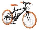 GRAPHIS(グラフィス) 子供用自転車 クロスバイク 24インチ 6段変速 スキュワー式 ジュニアサイクル キッズサイクル GR-001KIDS24 ブラック/レッド