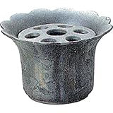 黒焼締金彩流し フラワーポット 滝清ー6