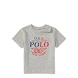 ポロラルフローレン POLOグラフィック 半袖Tシャツ グレー (男の子12～24か月用) 18M [並行輸入品]