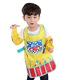 防水性のベビービブのオーバークロージングペインティングスモックエプロン＆スリーブカー、3-10年