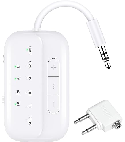 KOKKIA AirConnect AptX Bluetooth Transmitter - In-Flight Audio Adapter For Airplane Entertainment