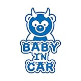 パンダ Baby in car カッティングステッカー ブルー 青