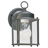 Sea Gull Lighting 8592-71 Single-Light Outdoor Wall Lantern with Clear Glass, Antique Bronze [並行輸入品]