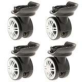 Flameer ホイール キャスター 二重ローラー 交換タイヤ 修理 交換 スーツケース用 黒 - YJ-002 4個