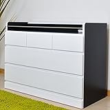 チェスト タンス 幅105 3段 完成品 木製 ツートンカラー ローチェスト 収納家具 AYU-3-324-F (ブラック)