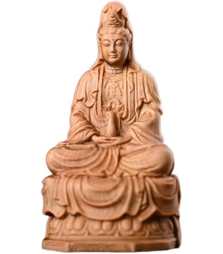 Amazon｜海宇工芸(kaiu art) 【八臂弁財天（弁才天）】 白檀 丸型 香合