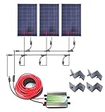 ECO-worthy 100W ソーラーパネル: 100 W *2 ソーラーパネル + ソーラー配線 + 15A チャージャーコントローラー + Z 取付金具