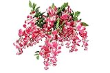 人工Wisteria Long Hanging Bush Flowers – 15 Stemsホーム、結婚式、レストラン、オフィスの装飾用Arrangement パープル GPB392-MAGENTA