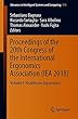 Proceedings of the 20th Congress of the International Ergonomics Association (IEA 2018): Volume I: Healthcare Ergonomics (Advances in Intelligent Systems and Computing)
