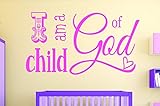 デザインwith Vinyl Rad 1107 1 " I Am A神の子子供赤ちゃん男の子女の子寝室Bible Quote "ビニール壁デカール 12" x 18" RAD 1106 1 1