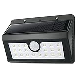 Uniquefire 20 LED ソーラーライト 玄関ライト ワイヤレス人感センサー 外灯 センサーライト 屋外照明/軒先/壁掛け/庭先/玄関周りなど対応 夜間自動点灯 (改良版)