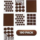 CaseLast [ 190 Pieces ]プレミアムフェルトパッド – Heavy Duty家具プロテクターパッド – 自己粘着フェルト椅子パッド、Hardwood床プロテクター – さまざまなサ