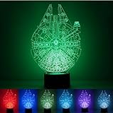 lucktao Millennium FalconライトStar Wars 3d Star Trek Decor Bulbing LampガジェットLED照明ホーム夜間用子ギフト