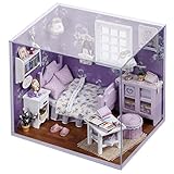Zhhlinyuan Handmade Assembling Cabin モデル House Romantic Wooden Dollhouse Kits Birthday Gift