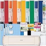 Cricut Explore 4 カッティングマシン レインボースマートビニールバンドル付き - 電子クラフトダイカットマシン バラエティビニール 転写テープ 除草ツール付き 初心者キット Bluetooth接続
