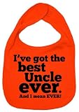 Dirty Fingers, I've got the Best Uncle Ever, Boy Girl Feeding Bib, Orange by Dirty Fingers