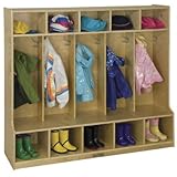ecr4kids 5 Sectionコートロッカーwithベンチ – Birch 1