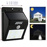 Agptek Outdoor Solar Lights - Bright Wireless Wall Light with Motion Sensor Patio Lights for Home Se