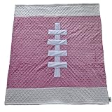 Cozy Wozy Football Themed Minky Baby Blanket, Pink/White, 30 x 36 by Cozy Wozy