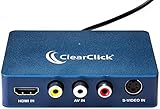 ClearClick ビデオからUSB 1080Pオーディオビデオキャプチャ&ライブストリーミングデバイス - 入力HDMI、AV、RCA、Sビデオ、VCR、VHS、カムコーダー、Video8、Hi8、DVD、ゲームシステム - USB-Cプラグ&プレイ
