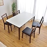 タンスのゲン 【ダイニングテーブル ＋ チェア セット 4点】 4人用 135cm 天然木 ダイニングセット モダン 北欧 4人掛け PVCブラック 11719212 03