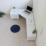 【予約販売8月下旬入荷】 ロータイプ コーナー パソコンデスク 3点セット 座卓 ホワイト CPB005WH