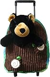 Kreative Kids Adorable Black Bear Rolling Backpack with Stuffed Toy and Removable Wheels [並行輸入品]
