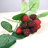 1pcs ( 1個= 9頭)フルーツ人工植物フラワーシルクフルーツパドルStrawberry One Size レッド SFBHA32804374490