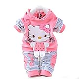 SOPO Cute Baby Girls服装ベルベットKittyカジュアル服12 – 24 mピンク カラー: ピンク