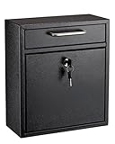 AdirOffice ロッキング ドロップボックス – ウォールマウント メールボックス M ブラック 631-05-BLK