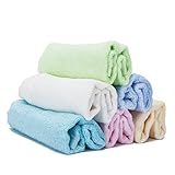 Bamboo Fiber Baby Washcloths & Wipes - Extra Soft For Sensitive Skin, 10x10 Size, 6 Packs, 6 Colors 