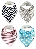 Baby Bandana Bibs by ZELDA MATILDA Extra Long Absorbent Adjustable Bib Made of Organic Cotton and Fl