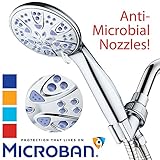 抗菌/ anti-clog高圧6-settingハンドシャワーby Aquadance with Microbanノズル保護から成長の金型、カビシャワー&バクテリアを強化！3ジェットカラー選択肢 4 