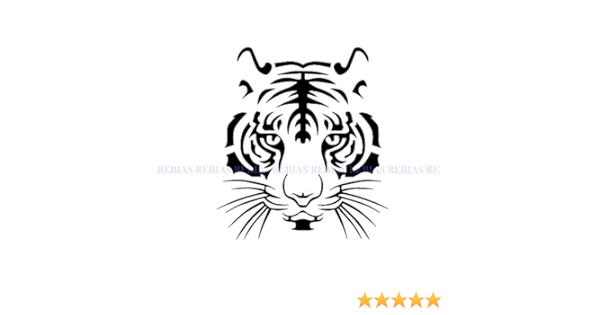 Amazon Co Jp Rebias タイガー ステッカー Bタイプ エンブレム 虎 トラ Tiger リアル フェイス 猛獣 汎用 車 バイク カスタム Sticker Ns Sti Tiger B Bk ホビー
