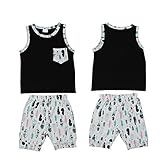 PER キッズ　ベビー服　ベスト　ショートパンツ　ガールズ　幼児　2点セット　夏服　羽プリント　柔らかい (90cm)