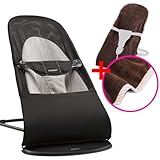 【今治タオルブランケットセットPK】babybjorn(ベビービョルン) バウンサー バランス ソフト メッシュ ブラック （バウンサーカバー ピンクストライプ）