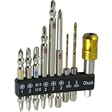 SUN UP カラードライバービットセット ドリル&ワンタッチチャック付き 9PC CDB-01