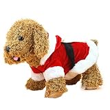 JPC　ペット服 クリスマス サンタ コスチューム 犬服 猫服 洋服式 変身服 面白い 着脱簡単 防寒保温　散歩 撮影 アウトドア XSサイズ