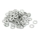 uxcell ロックワッシャー 5mm内径 炭素鋼 亜鉛メッキ 外部鋸歯状 120個入り