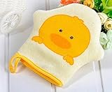 SUKRAGRAHA Baby Bathing 100% Cotton Surface Towels Glove Yellow by Sukragraha