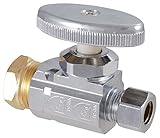 LDR 537 6110 Low Lead Shut Off Street Valve 1/2-Inch-3/8-Inch FIP x 3/8-Inch COMP, Chrome [並行輸入品]