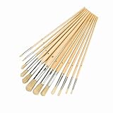 Silverline Round Tip Brush Set 12pce Hand Tools Artist Art Decorating Painting