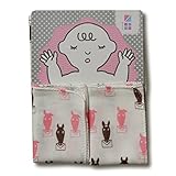 めんぷます田 赤ちゃんの沐浴ガーゼ 2枚入り 生まれた! (ピンク) 35×70cm 綿100% 日本製