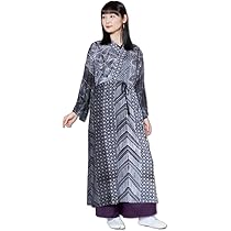 カヤ　妖怪柄絞りロングワンピース　ウエスト腰紐バックゴム 楽天市場】【カヤ】縫い絞りならいワンピース／カヤ（kaya